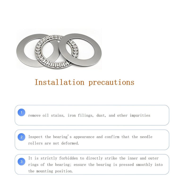 RPS-IND 2 PCS AXK5578 High Precision Thrust Needle Roller Bearings with Washers - Bearing Steel Material - Image 4